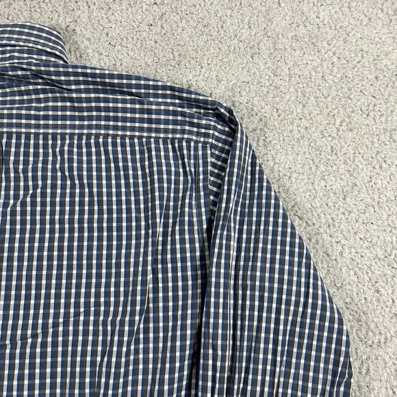 Ermenegildo Zegna Sport Shirt Men XL Blue Check Long Sleeve Button Down Slim Fit - Picture 13 of 16